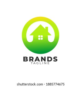 Green House Logo Template Vector Illustration