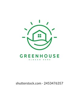 Green House Logo Vorlage Vektorgrafik Design