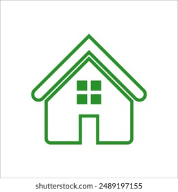 Green House Logo Template. House Logo Vector Element