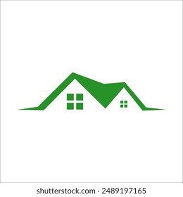 Green House Logo Template. House Logo Vector Element