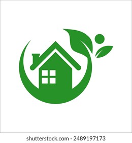 Plantilla con el logo de Green House. Elemento de Vector de logotipo de casa
