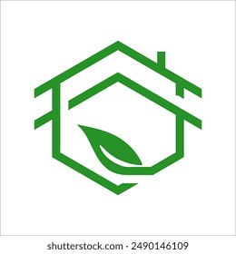 Green House Logo Template. House Logo Vector Element
