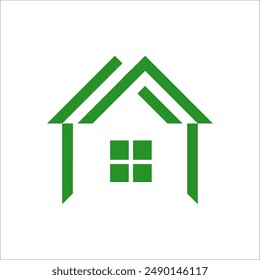 Green House Logo Template. House Logo Vector Element