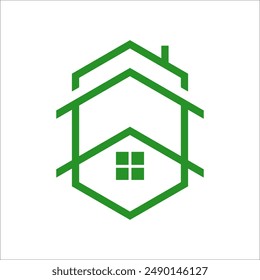 Green House Logo Template. House Logo Vector Element