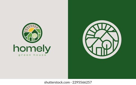 Logo de la Casa Verde. Símbolo universal creativo premium. Plantilla de logotipo del icono de signo del vector. Ilustración del vector