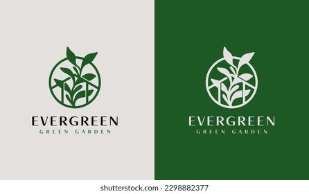 Logo de la Casa Verde. Símbolo universal creativo premium. Plantilla de logotipo del icono de signo del vector. Ilustración del vector