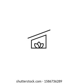 green house logo vector design with simple, and unique styles 