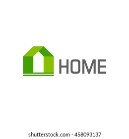 Green house logo vector design elements isolated on white background, concept of eco friendly home construction logotype, modern creative trendy brand sign  