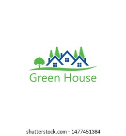 green house logo, vector green home, real estate company
