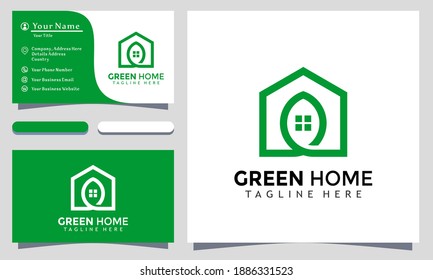 Green House logo vector, Home logo design, Nature Leaf logo, Logo Designs Vector Illustration Template