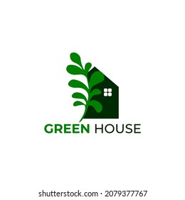Green House logo vector icon illustration