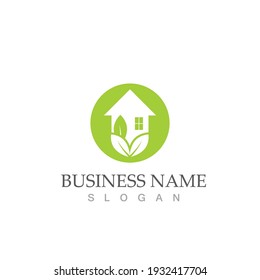 Grünes Haus Logo Vektorgrafik-Design
