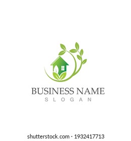 green house logo vector illustration template design