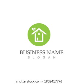 Grünes Haus Logo Vektorgrafik-Design