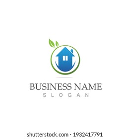 Grünes Haus Logo Vektorgrafik-Design