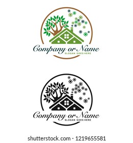 green house logo vector isolated, real estate, residence logo template