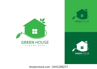 Green house logo vector simple design