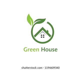 Green house logo vector template