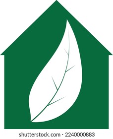 A green house in the middle of a white ECO leaf