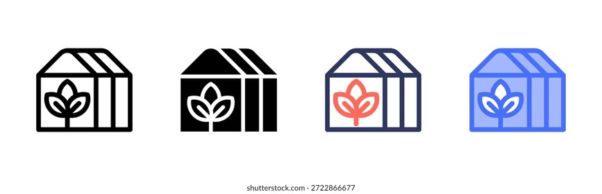 Conjunto de iconos de estilo múltiple de casa verde
