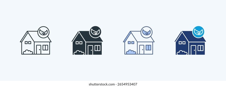 Icono de estilo múltiple de la casa verde Colección