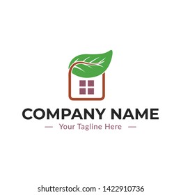 Green House Nature Logo Design Template suitable for your company logo or go green event