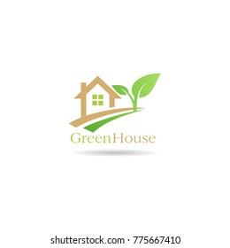 green house nature vector logo