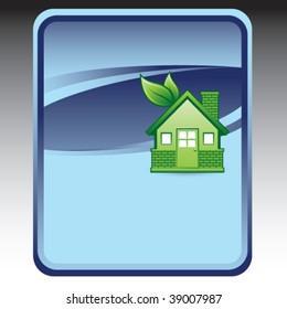 green house on blue background