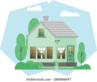 Green house on a sunny day