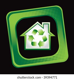 green house on tilted green web button