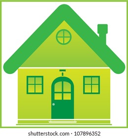 Green House on  white background. Eps8 vector.