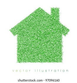 green house on white background