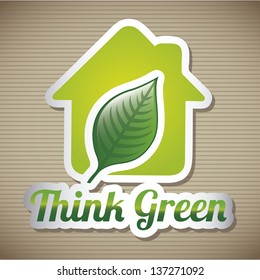 green house over brown background. vector illustration