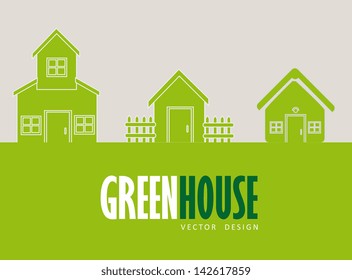 green house over gray background vector illustration