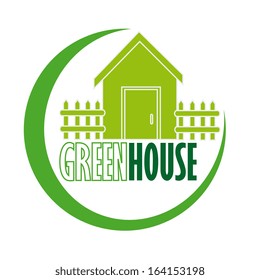 green house over white background vector illustration 