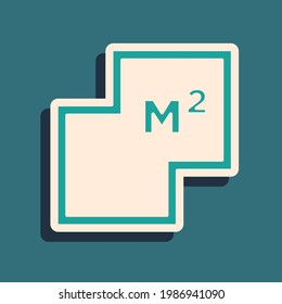Green House plan icon isolated on green background. Long shadow style. Vector