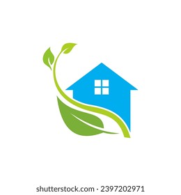 green house plant organic logo