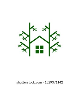 Green House property Tree Vector Design