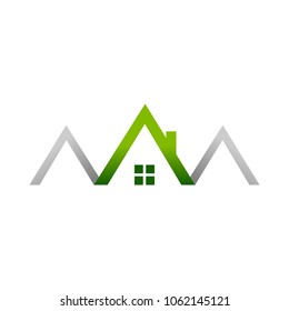 Green House Realty House Logo Symbol Design