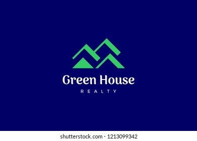 Green house realty logo template with type of abstract colorful logo can use for corporate brand identity