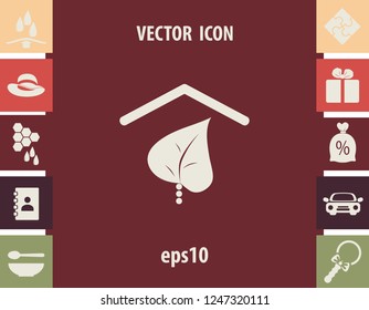 Green house sign, vector icon