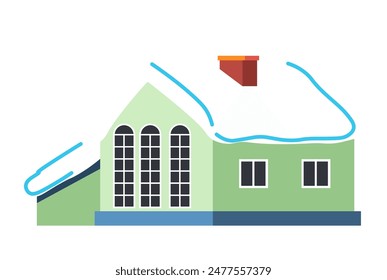 Green House mit Snow Vektorgrafik