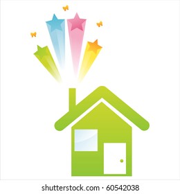 green house with star splash