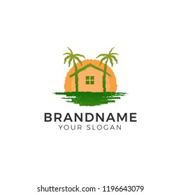 Green house with sun logo desin