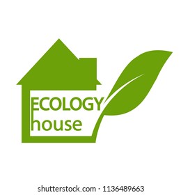 Green house symbol,ecology icon on white background.vector illustration
