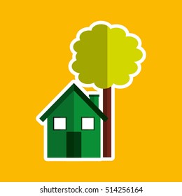 green house tree ecological design vector illustration eps 10