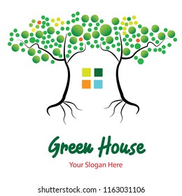 Green House Tree Illustration