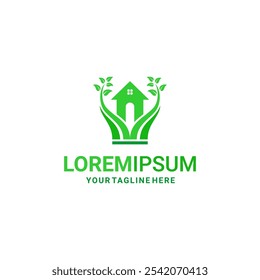 Green house and tree Logo 
