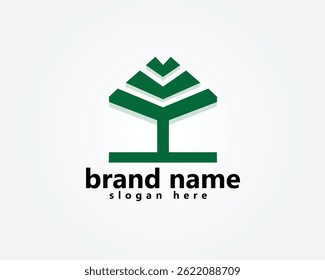 grünes Haus Baum Haus Logo, abstrakte Baum Form Haus, Logo Design Inspiration