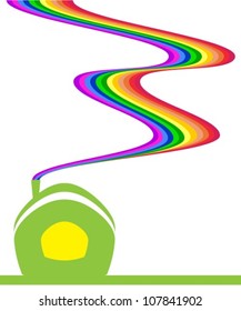 the green house. Of the tube is a rainbow